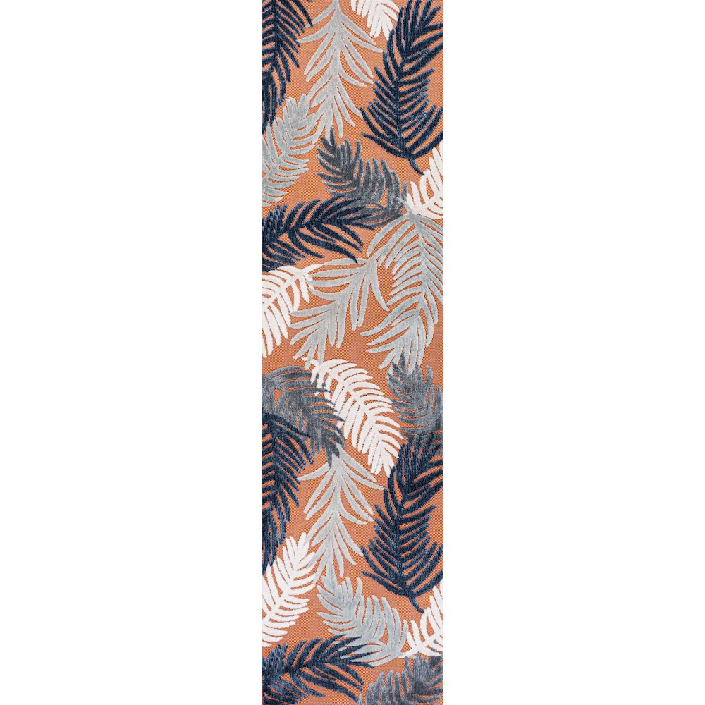 Montego High-Low Tropical Palm Area Rug. Picture 1