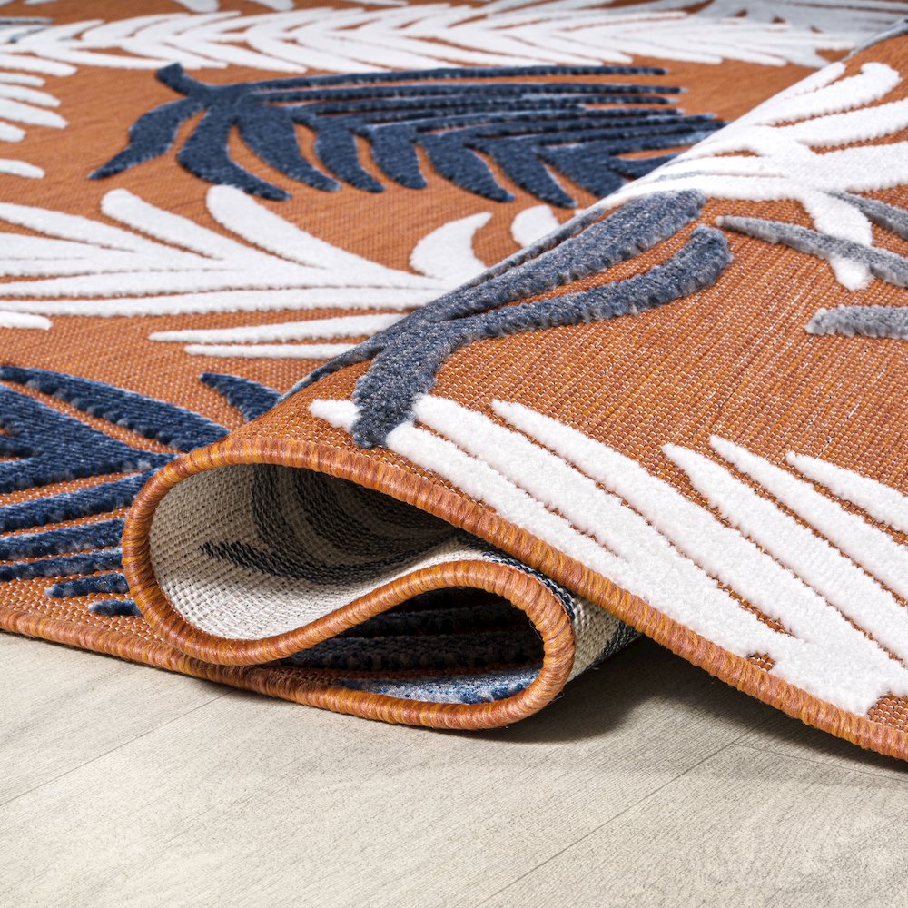 Montego High-Low Tropical Palm Area Rug. Picture 6