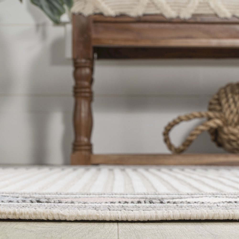 Sebastian High-Low Modern Diamond Border Area Rug. Picture 7