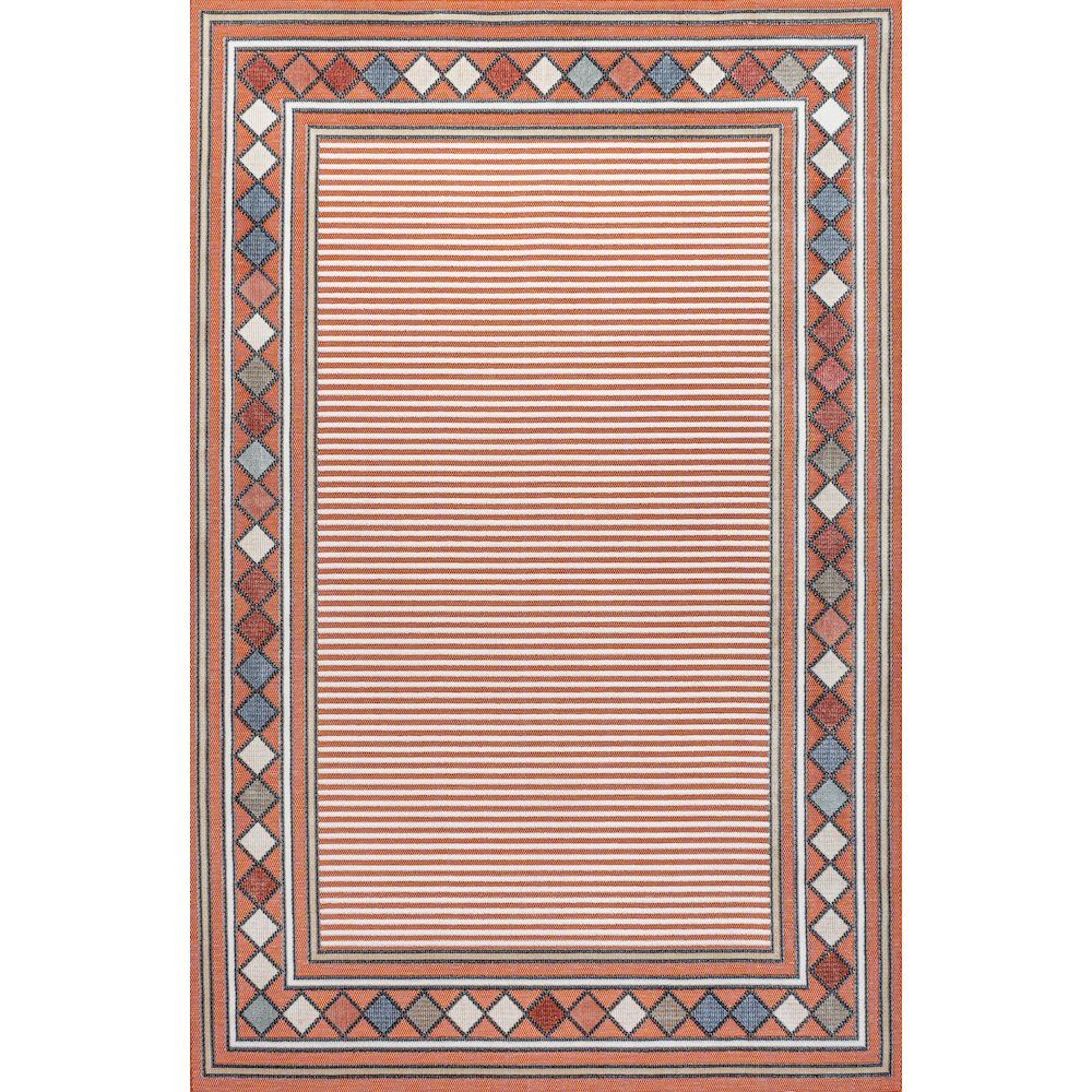 Sebastian High-Low Modern Diamond Border Area Rug. Picture 1