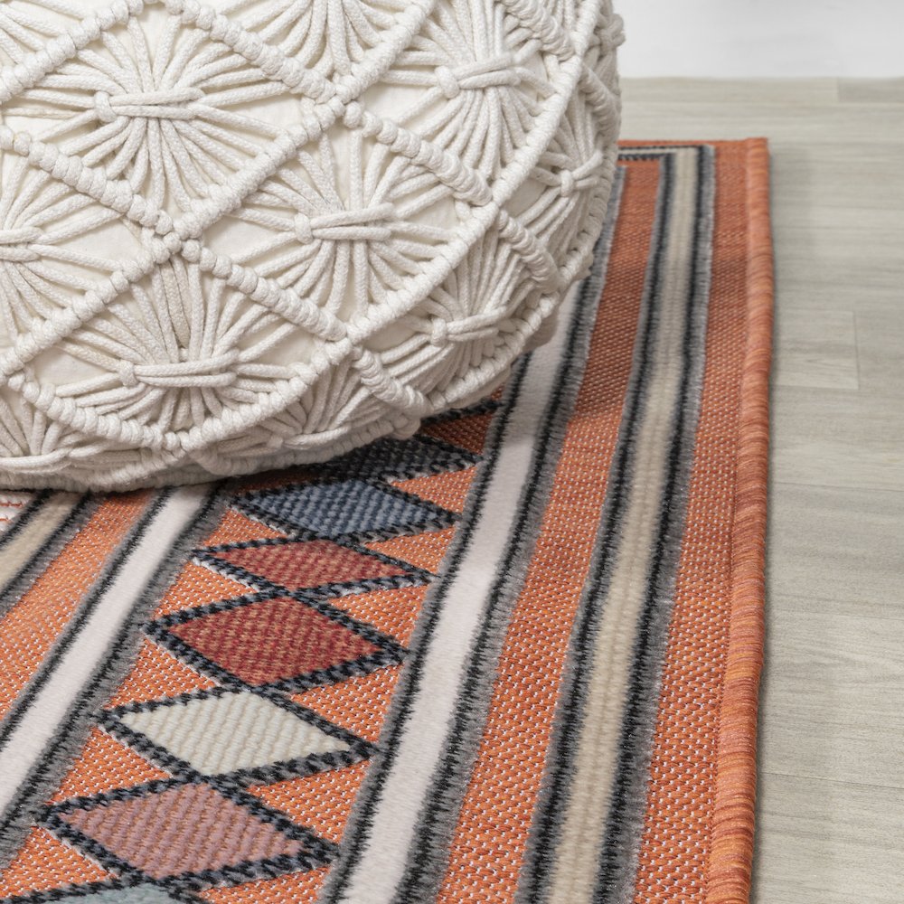 Sebastian High-Low Modern Diamond Border Area Rug. Picture 8