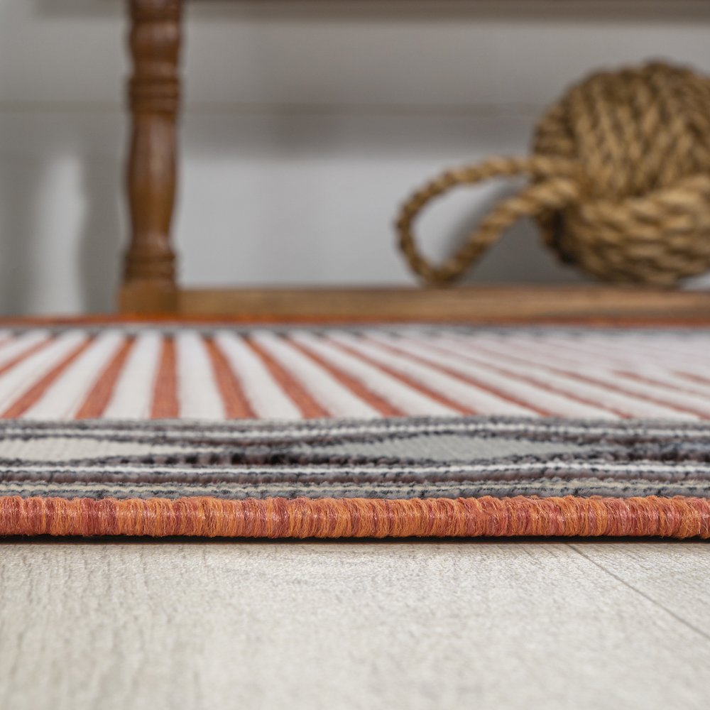 Sebastian High-Low Modern Diamond Border Area Rug. Picture 11
