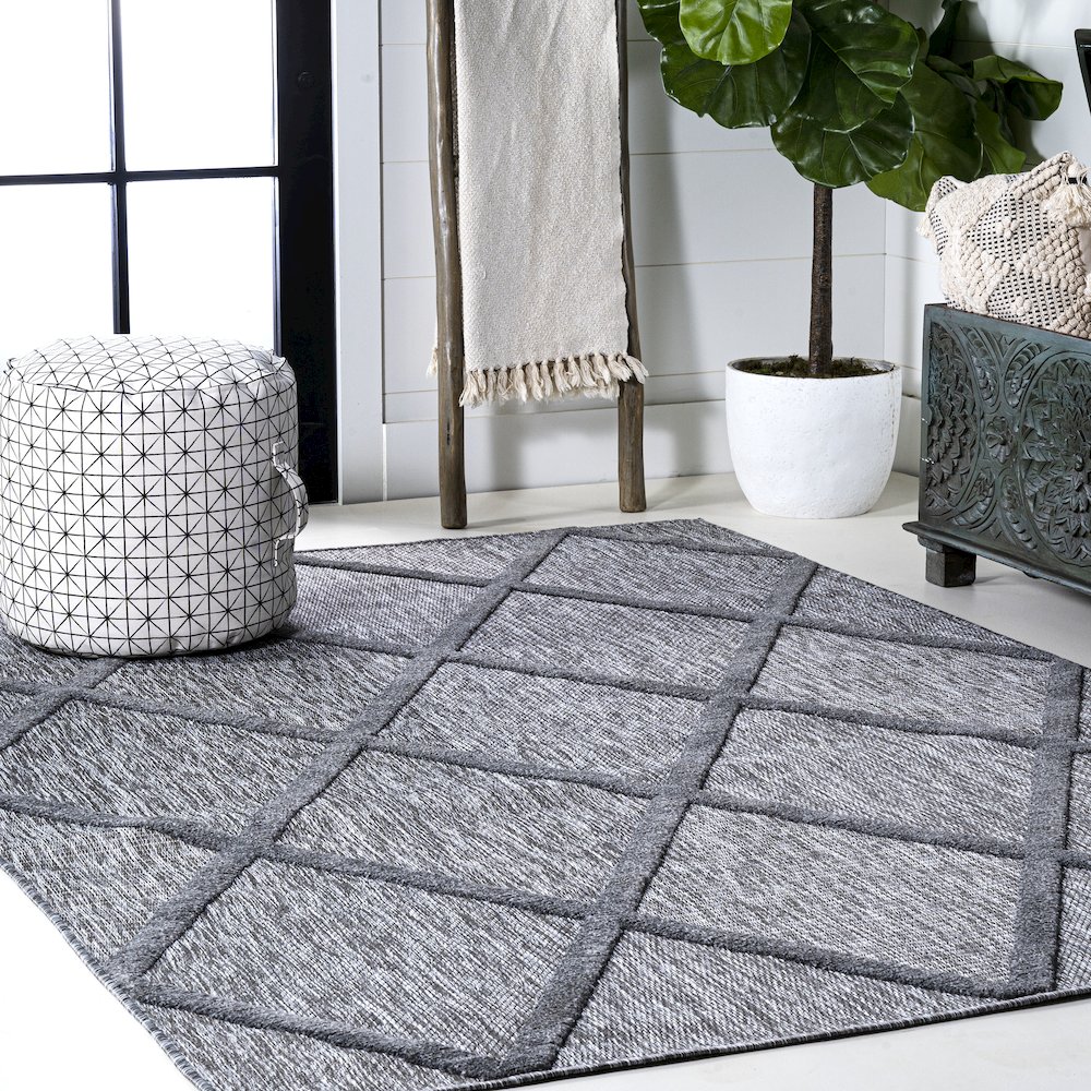 Salines Diamond Trellis Indoor/Outdoor Area Rug. Picture 5