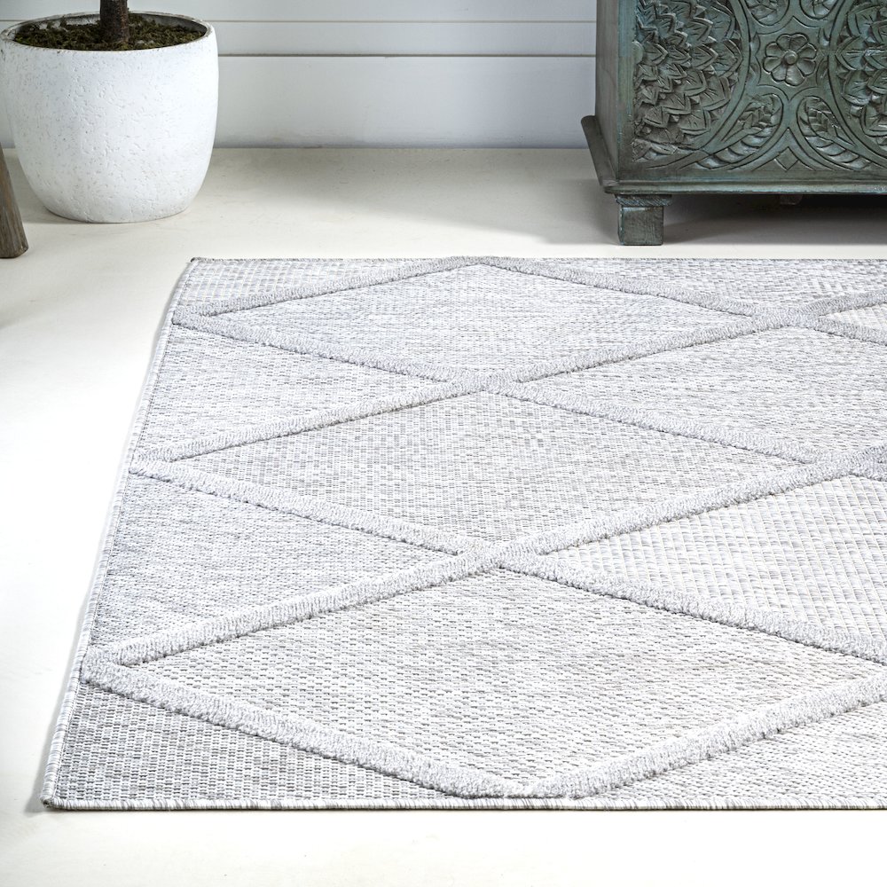 Salines Diamond Trellis Indoor/Outdoor Area Rug. Picture 3