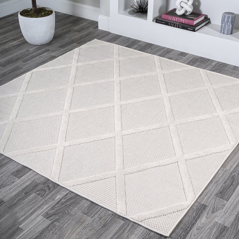 Salines Diamond Trellis Indoor/Outdoor Area Rug. Picture 2