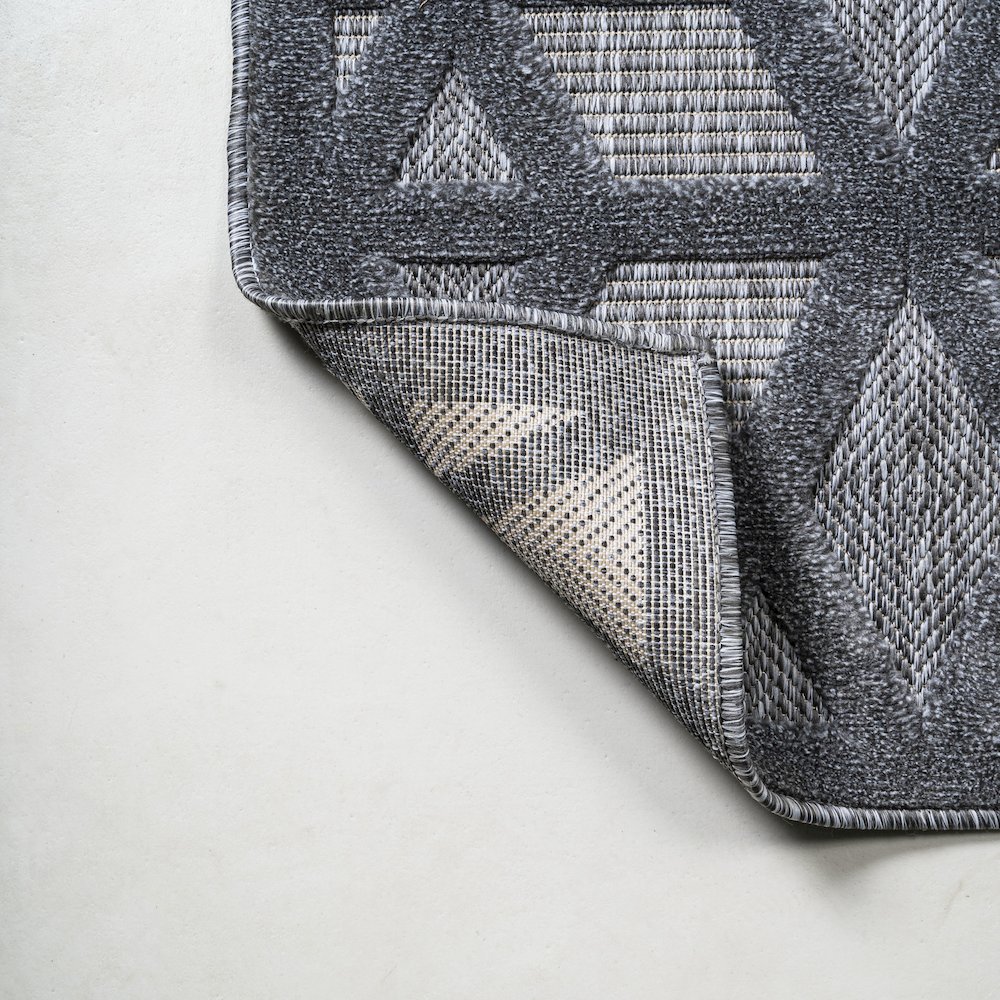 Talaia Neutral Geometric Indoor/Outdoor Area Rug. Picture 3