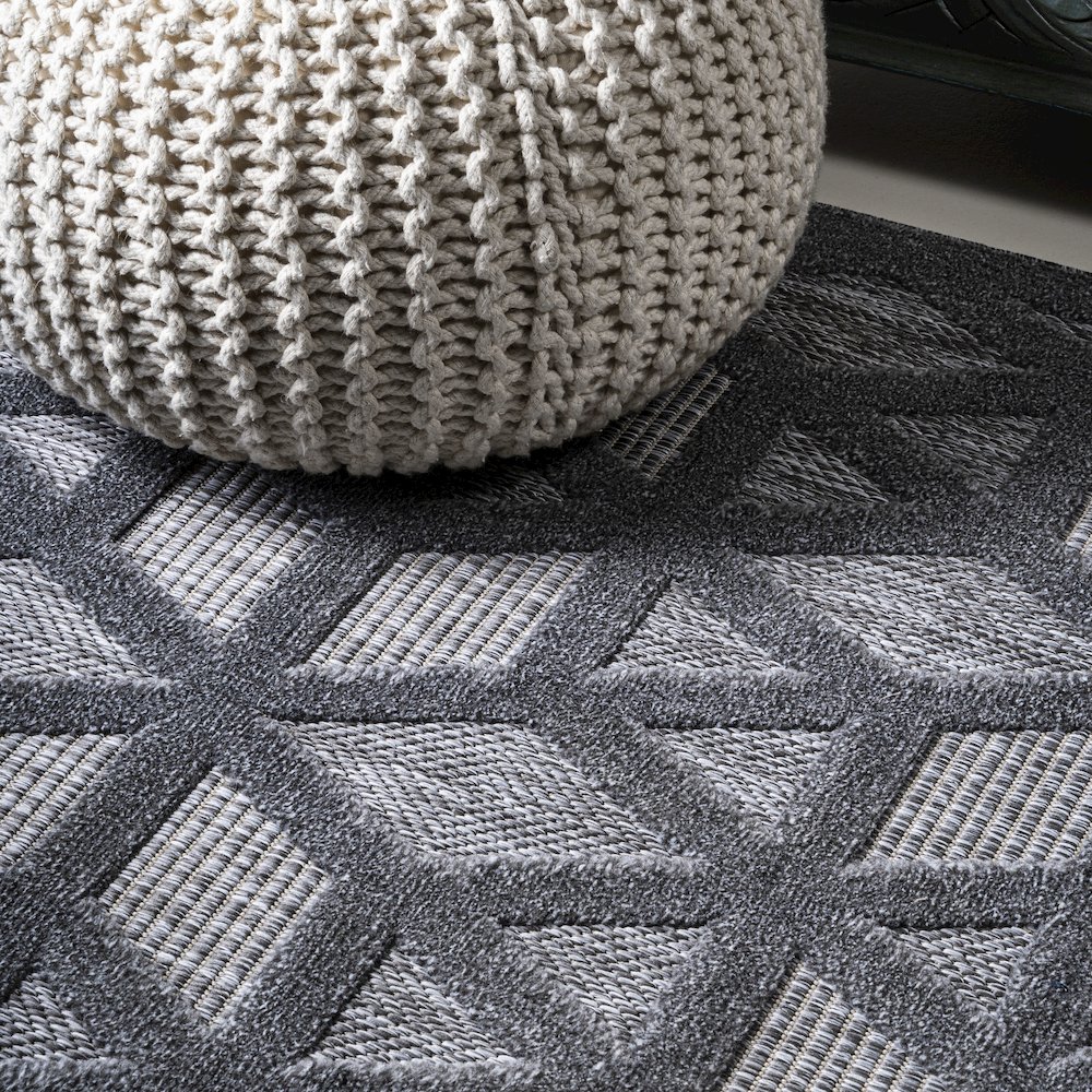 Talaia Neutral Geometric Indoor/Outdoor Area Rug. Picture 5