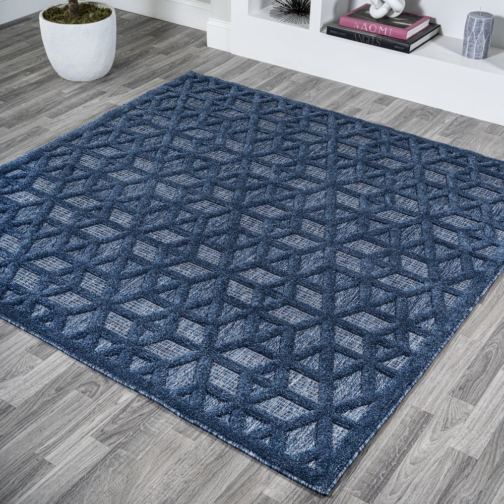 Talaia Neutral Geometric Indoor/Outdoor Area Rug. Picture 2