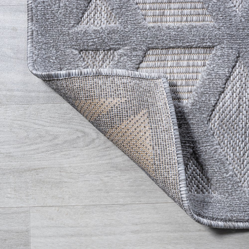 Talaia Neutral Geometric Indoor/Outdoor Area Rug. Picture 3