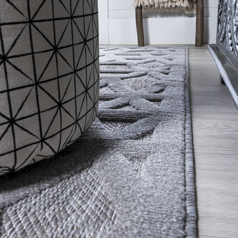 Talaia Neutral Geometric Indoor/Outdoor Area Rug. Picture 7