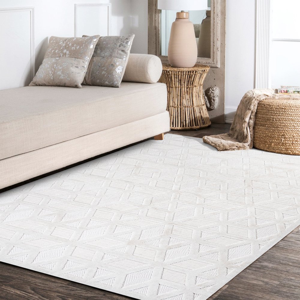 Talaia Neutral Geometric Indoor/Outdoor Area Rug. Picture 16