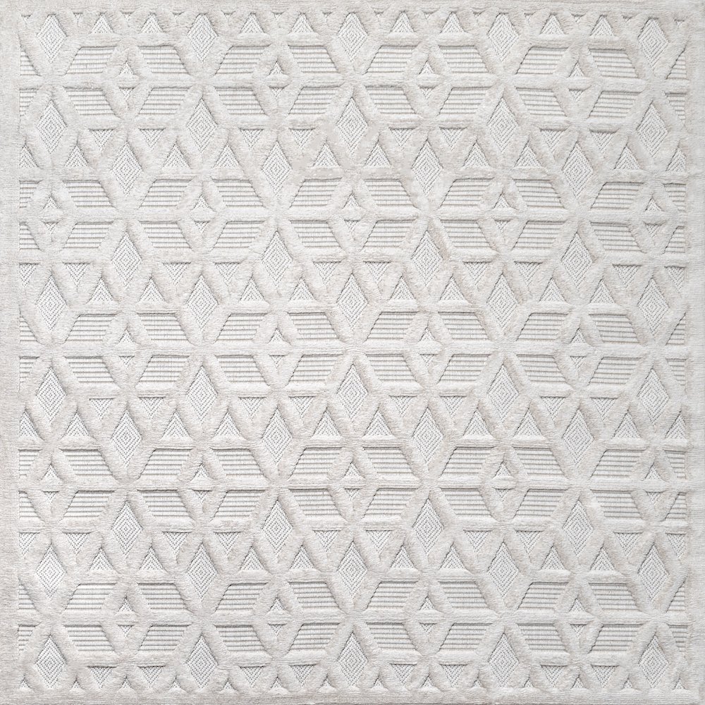Talaia Neutral Geometric Indoor/Outdoor Area Rug. Picture 1