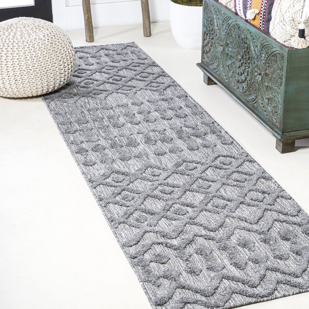 Peralta Moroccan Diamond Indoor/Outdoor Area Rug. Picture 2