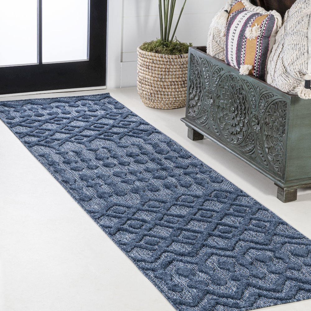 Peralta Moroccan Diamond Indoor/Outdoor Area Rug. Picture 2