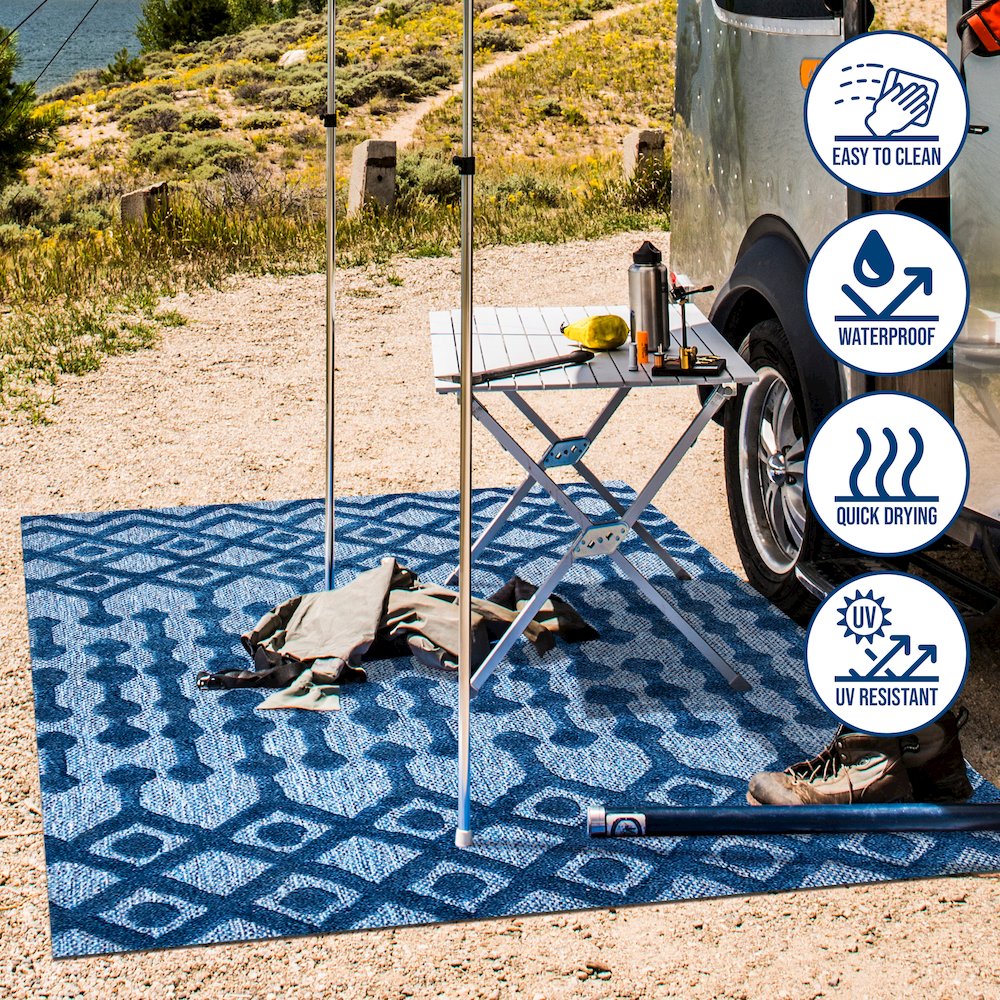 Peralta Moroccan Diamond Indoor/Outdoor Area Rug. Picture 10