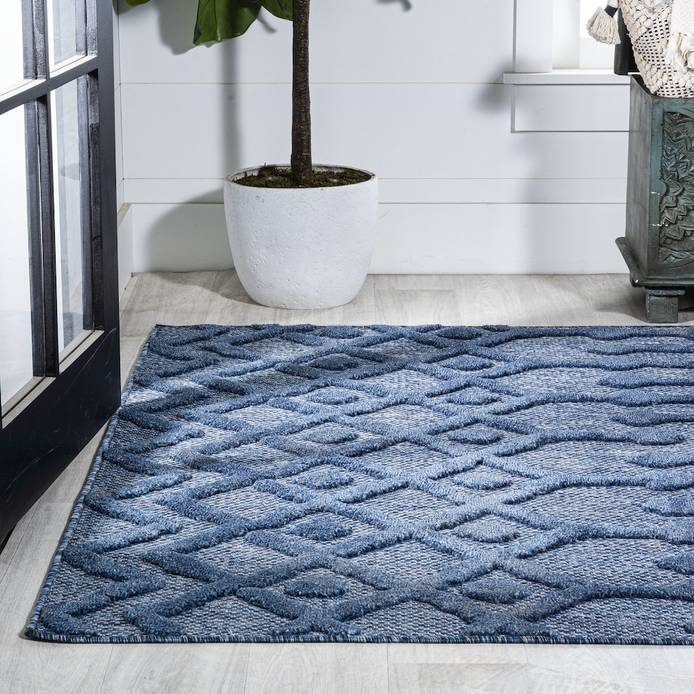 Peralta Moroccan Diamond Indoor/Outdoor Area Rug. Picture 3