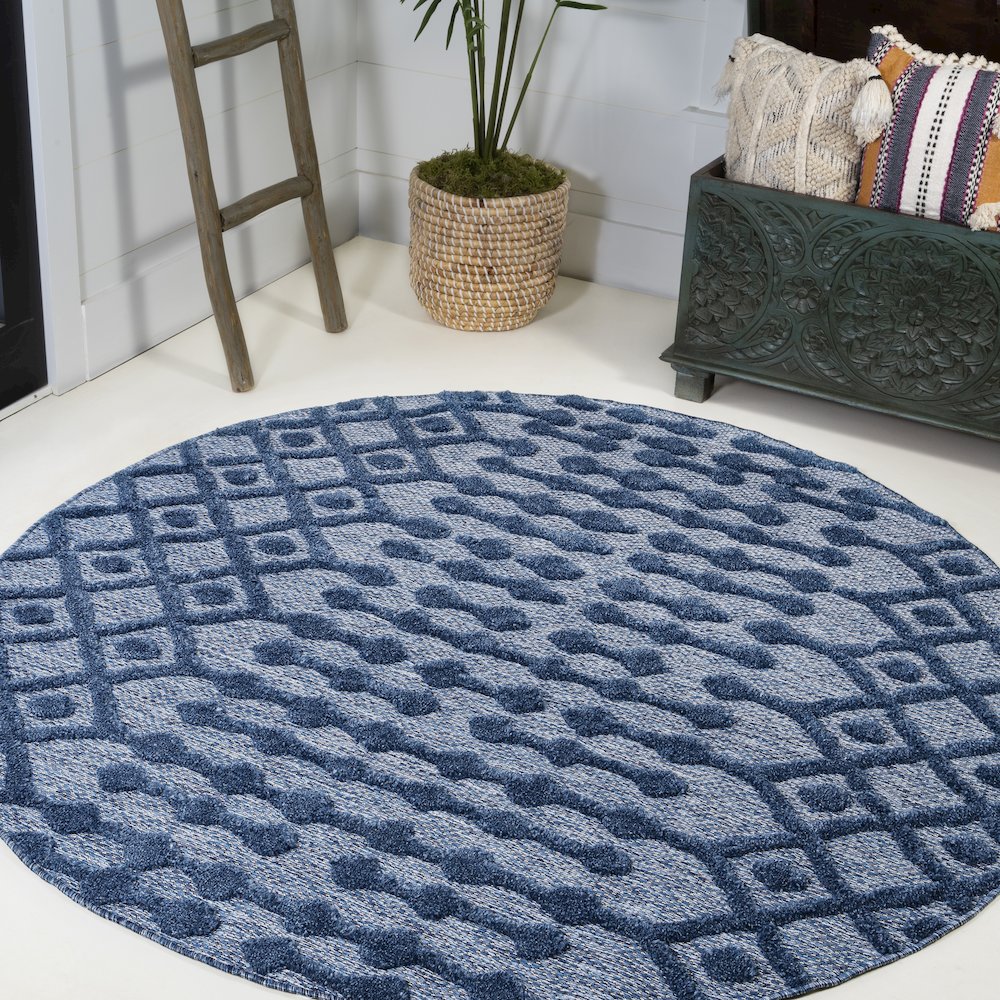 Peralta Moroccan Diamond Indoor/Outdoor Area Rug. Picture 2