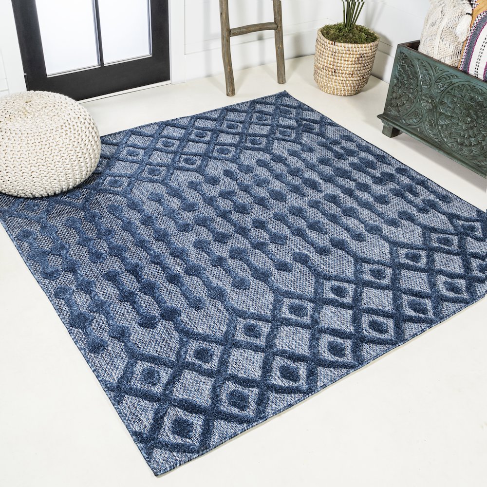 Peralta Moroccan Diamond Indoor/Outdoor Area Rug. Picture 2