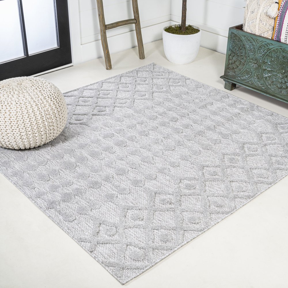 Peralta Moroccan Diamond Indoor/Outdoor Area Rug. Picture 2
