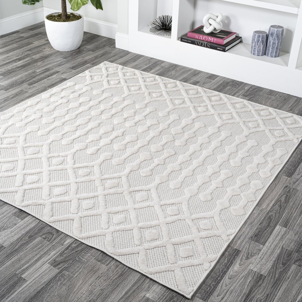 Peralta Moroccan Diamond Indoor/Outdoor Area Rug. Picture 2
