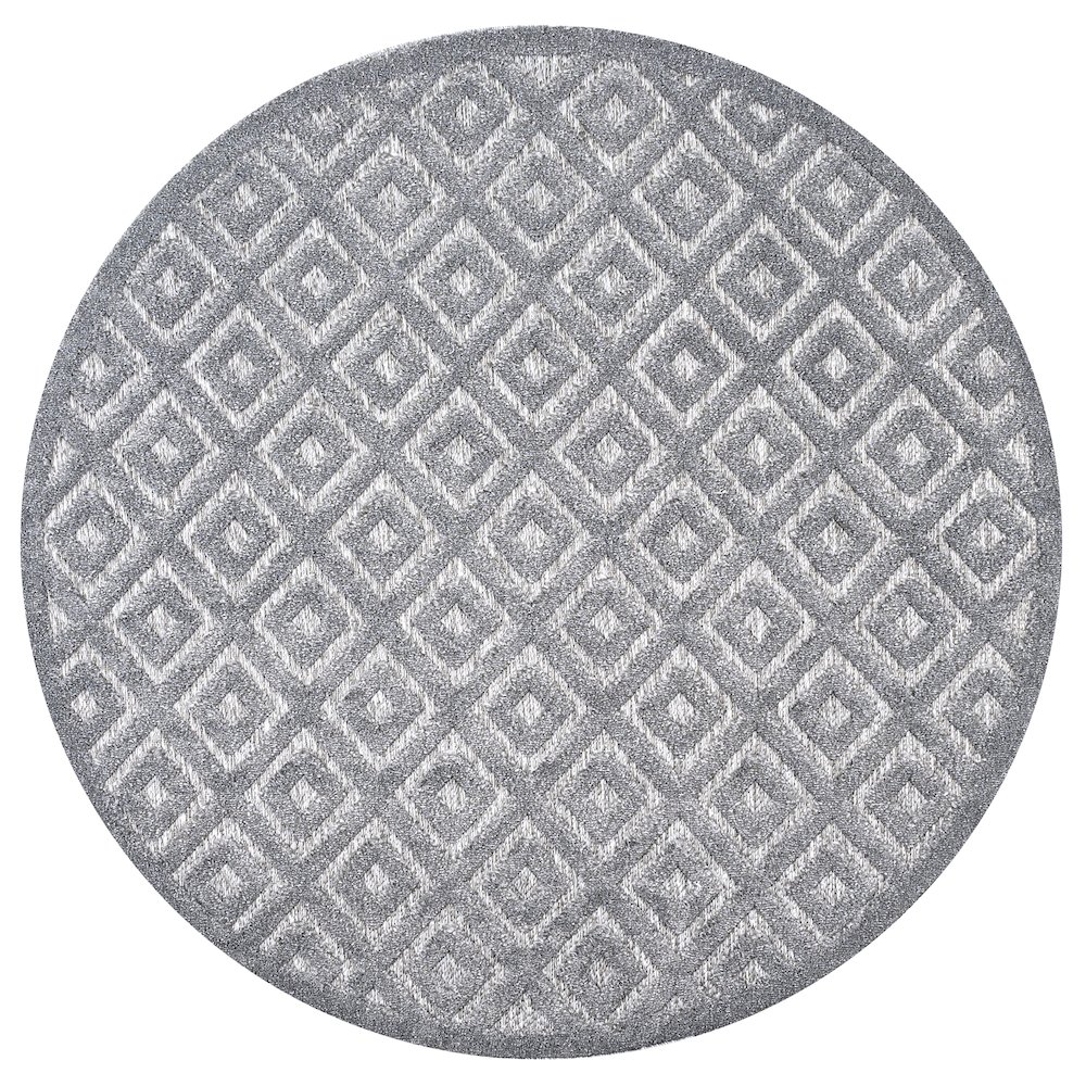 Portmany Neutral Diamond Trellis Indoor/Outdoor Area Rug. Picture 1