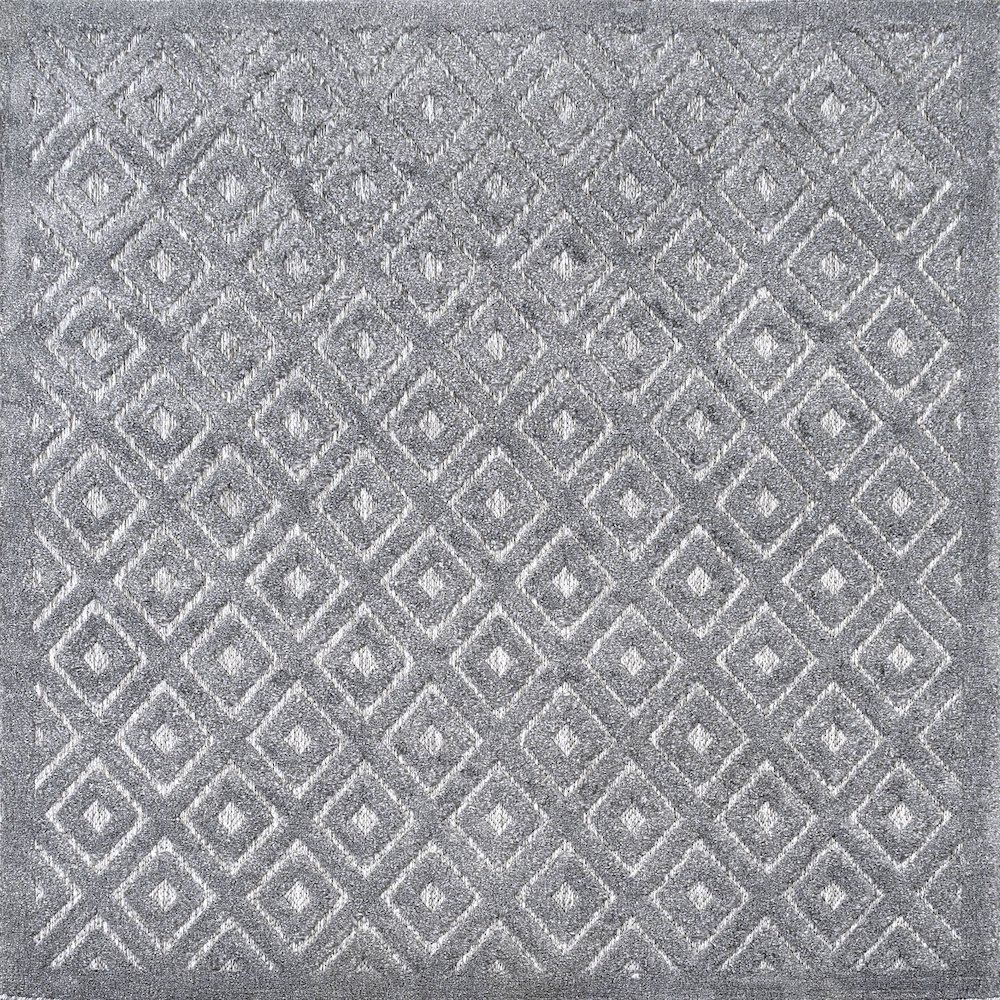 Portmany Neutral Diamond Trellis Indoor/Outdoor Area Rug. Picture 1