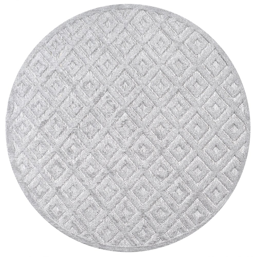 Portmany Neutral Diamond Trellis Indoor/Outdoor Area Rug. Picture 1