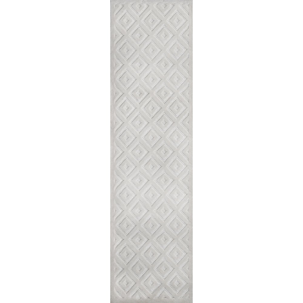 Portmany Neutral Diamond Trellis Indoor/Outdoor Area Rug. Picture 1