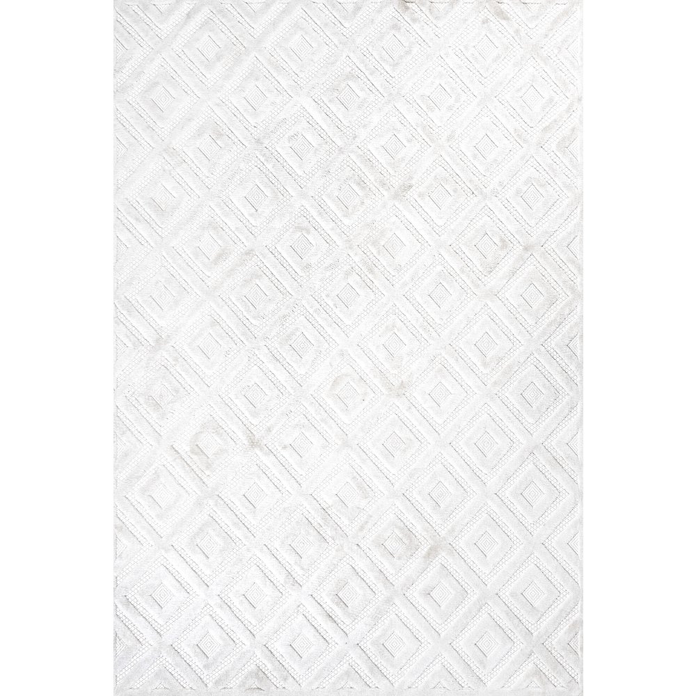 Portmany Neutral Diamond Trellis Indoor/Outdoor Area Rug. Picture 1