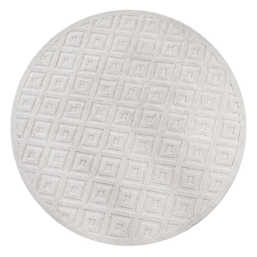 Portmany Neutral Diamond Trellis Indoor/Outdoor Area Rug. Picture 1