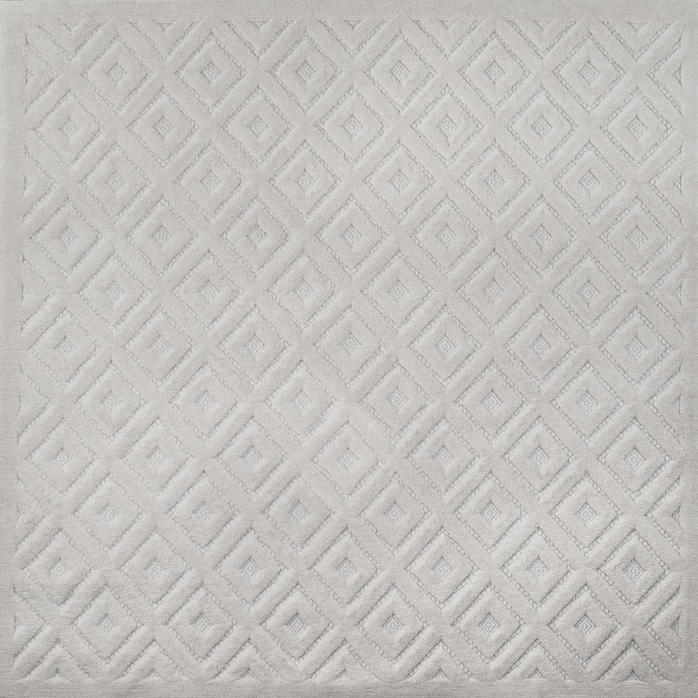 Portmany Neutral Diamond Trellis Indoor/Outdoor Area Rug. Picture 1