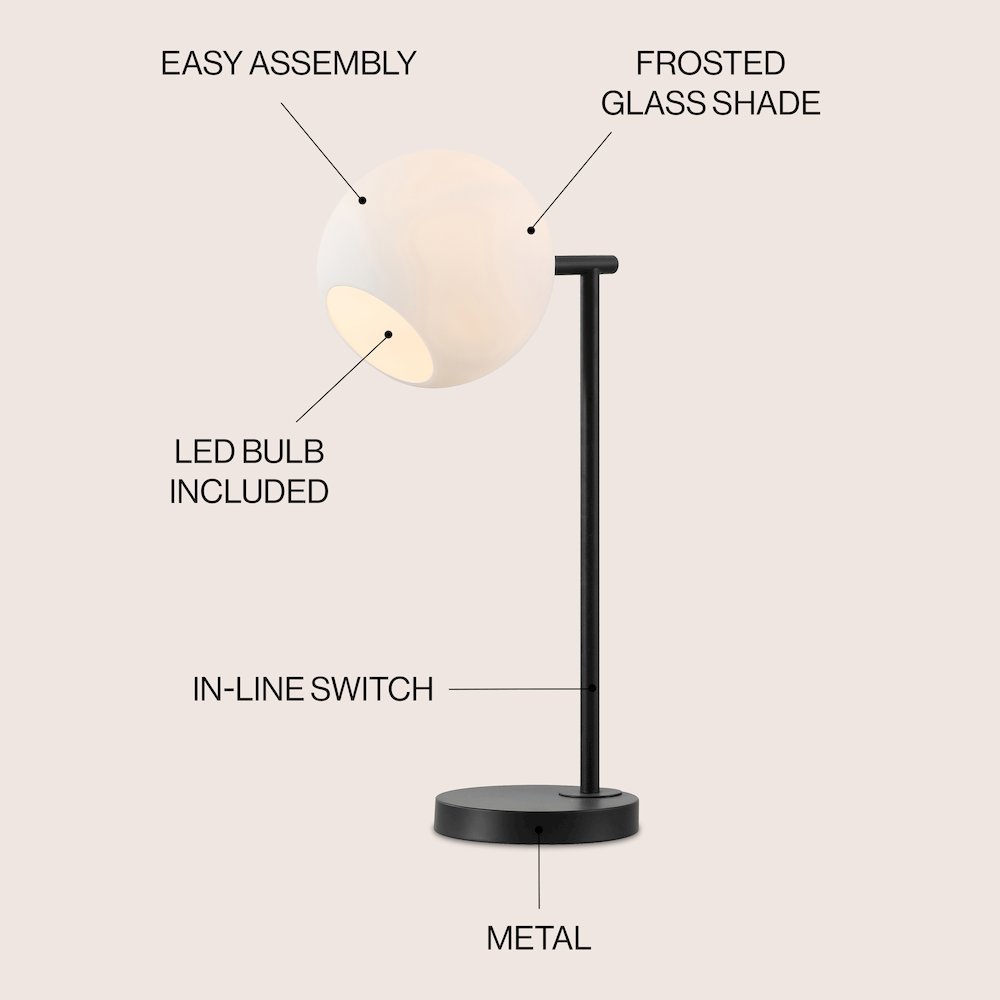 Charles Contemporary Modern Metal/Marble LED Table Lamp. Picture 1