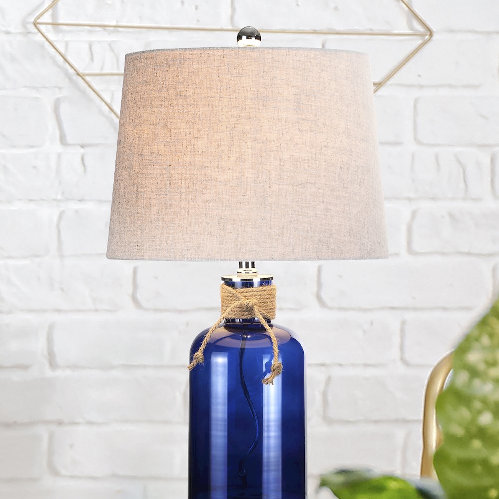 Azure Glass Bottle Led Table Lamp. Picture 7