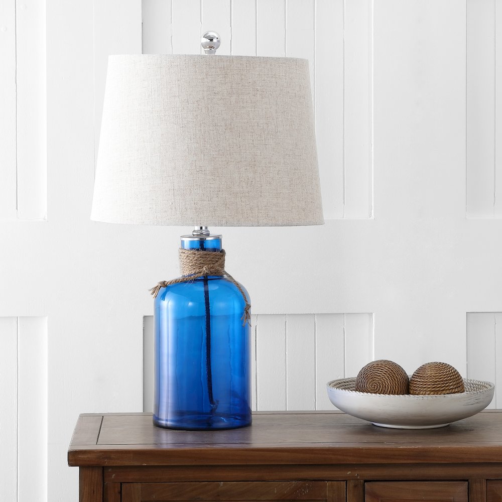 Azure Glass Bottle Led Table Lamp. Picture 6