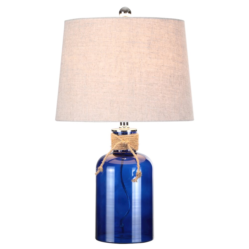 Azure Glass Bottle Led Table Lamp. Picture 1