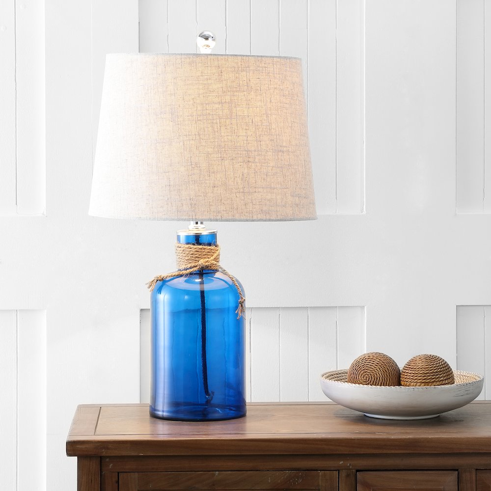 Azure Glass Bottle Led Table Lamp. Picture 5