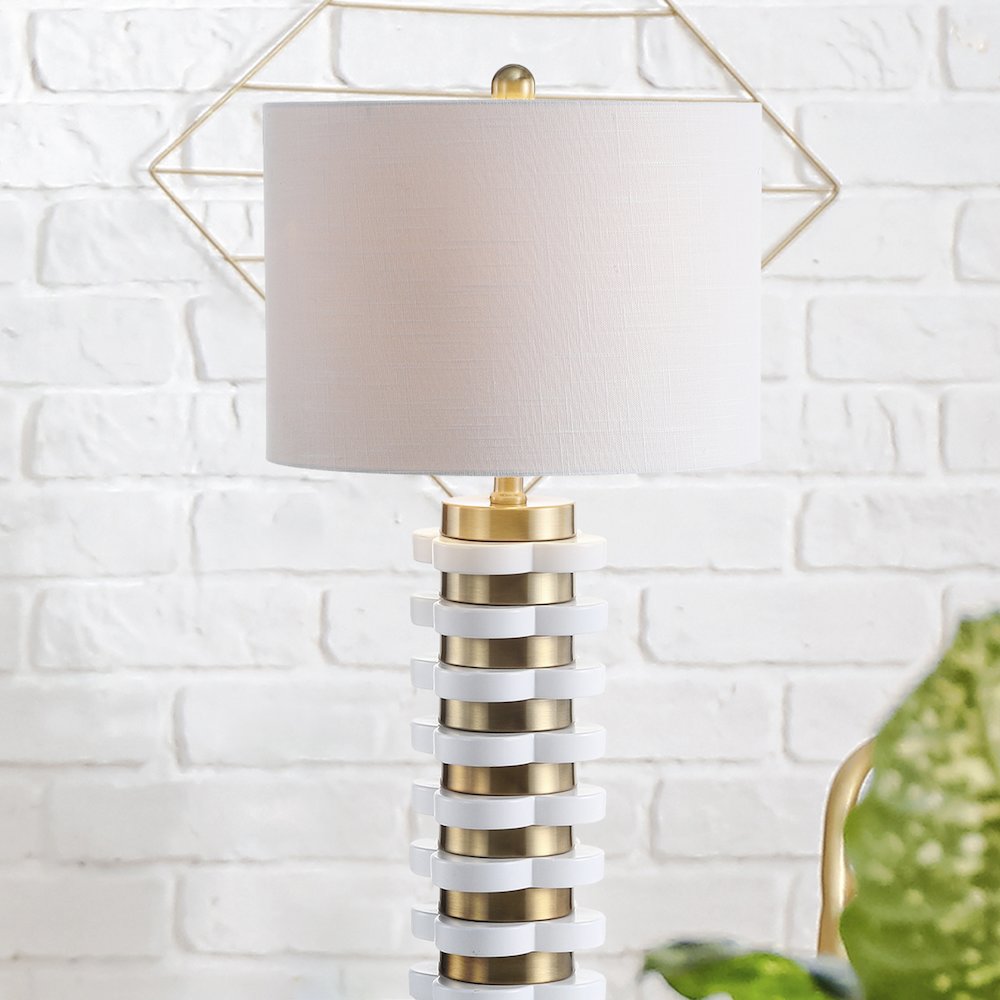 Wellington Quatrefoil Striped Resin Led Table Lamp. Picture 7