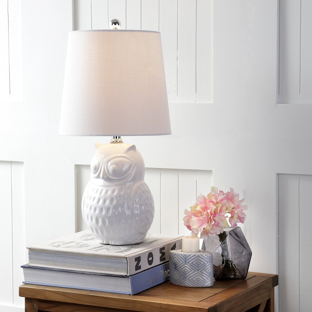 Hoot Ceramic Mini Led Table Lamp. Picture 5