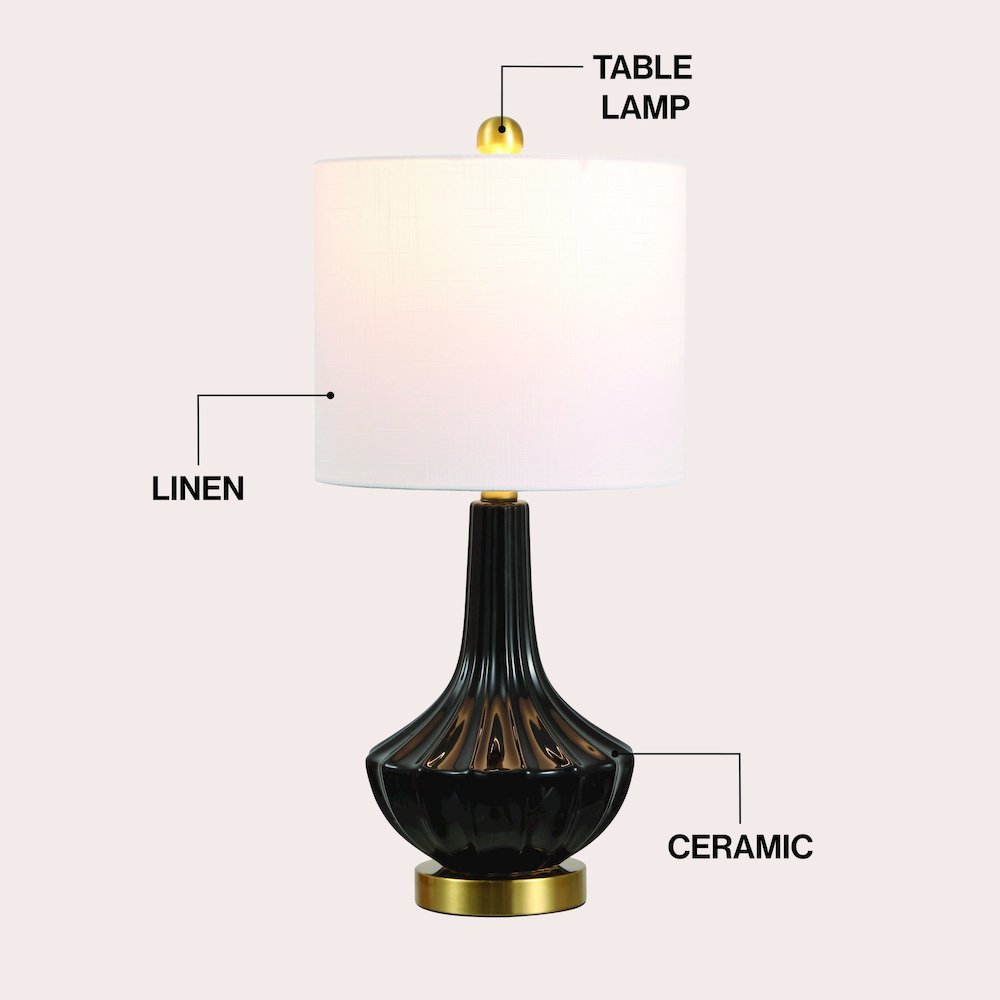 Parker Ceramic/Metal Gourd LED Table Lamp. Picture 3