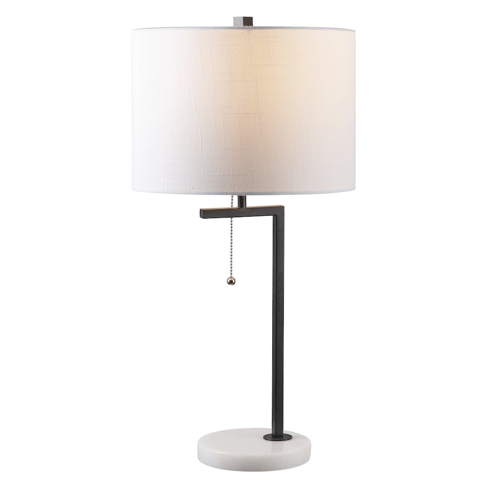 Alyssa 24.5" Metal/Marble LED Table Lamp, Black. Picture 1