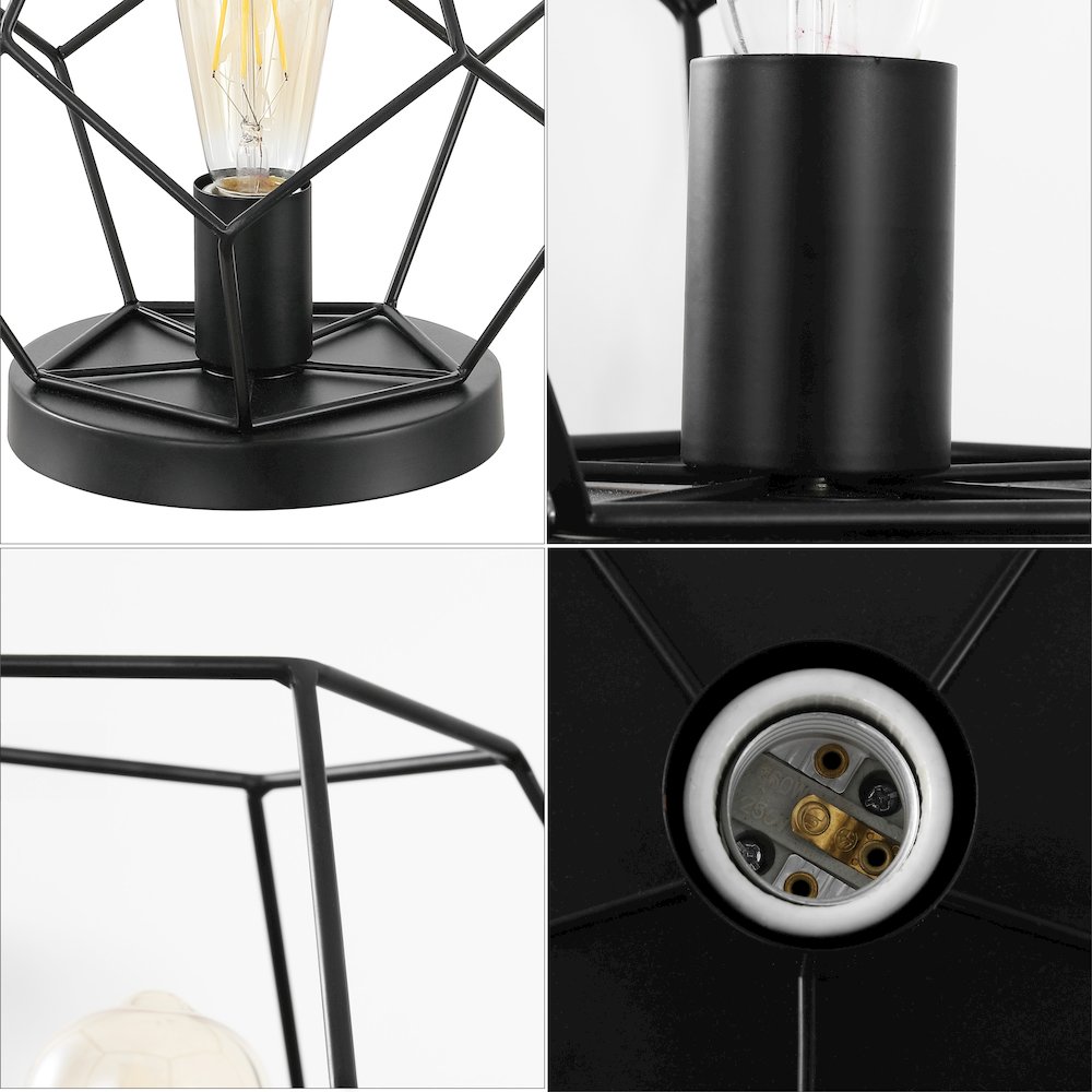 James Mid Century Glam Metal Geometric LED Table Lamp. Picture 4