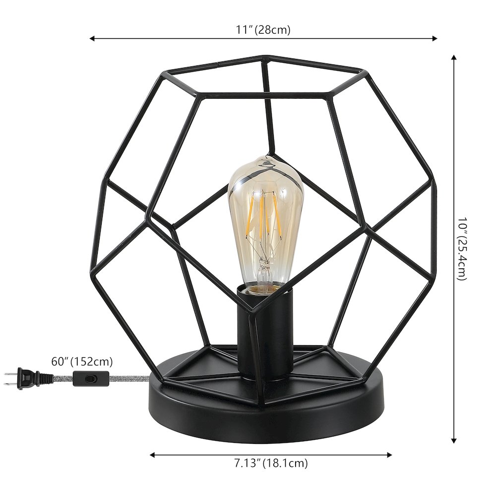 James Mid Century Glam Metal Geometric LED Table Lamp. Picture 1
