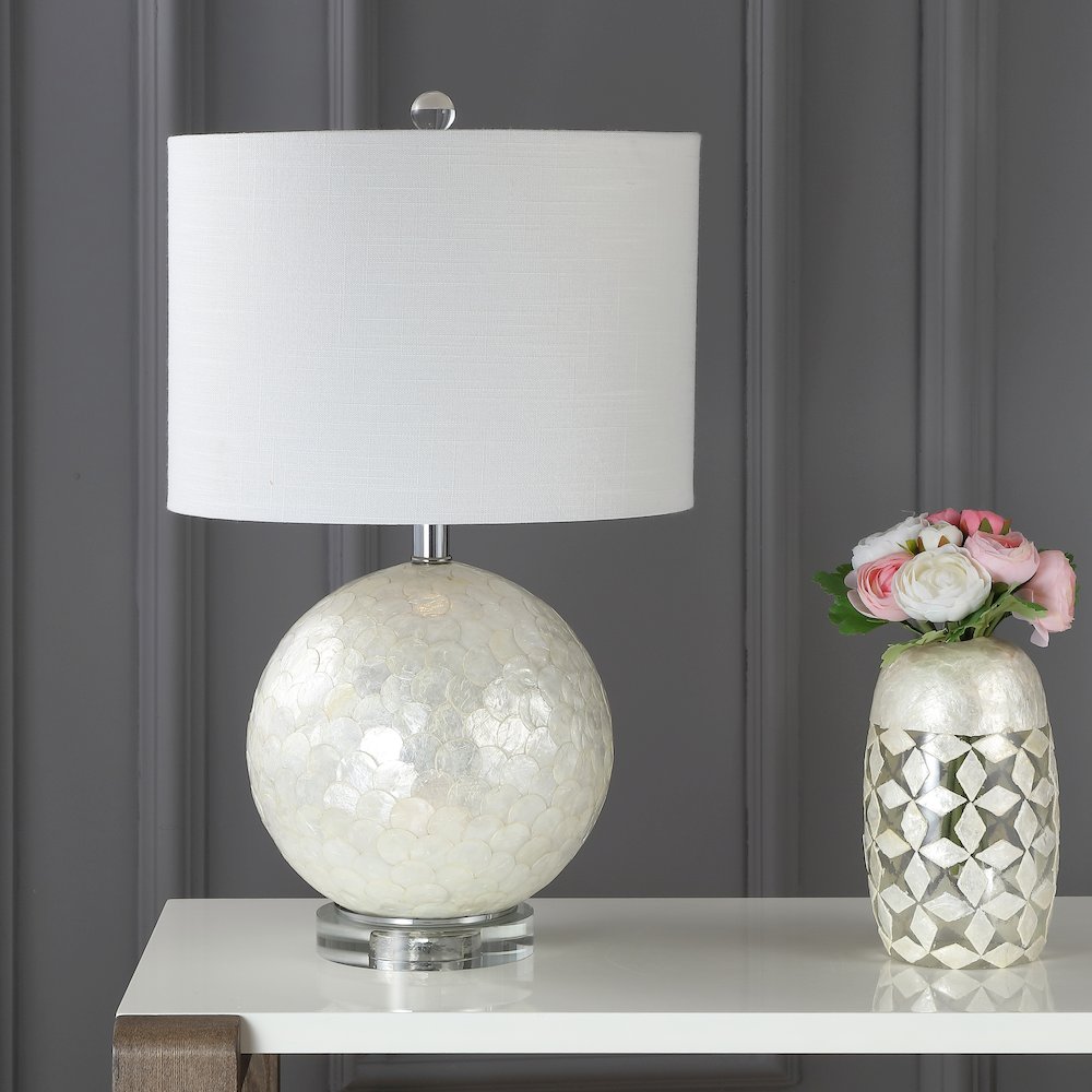Zuri Capiz Seashell Sphere Led Table Lamp. Picture 6