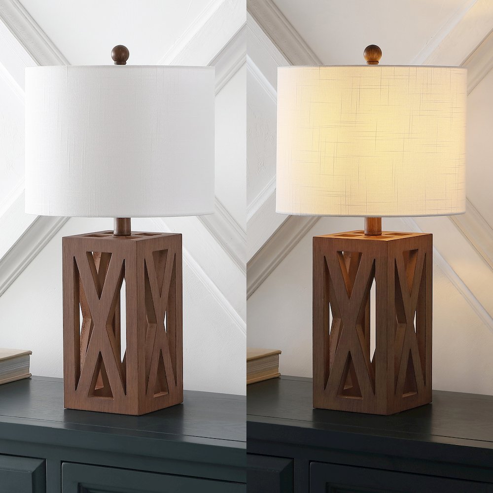 Stewart Farmhouse Wood Led Table Lamp. Picture 6