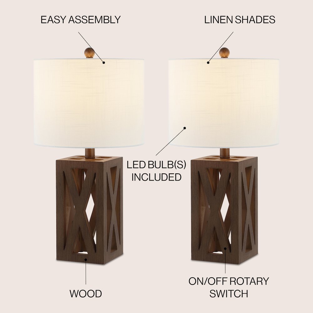 Stewart Farmhouse Wood Led Table Lamp. Picture 5