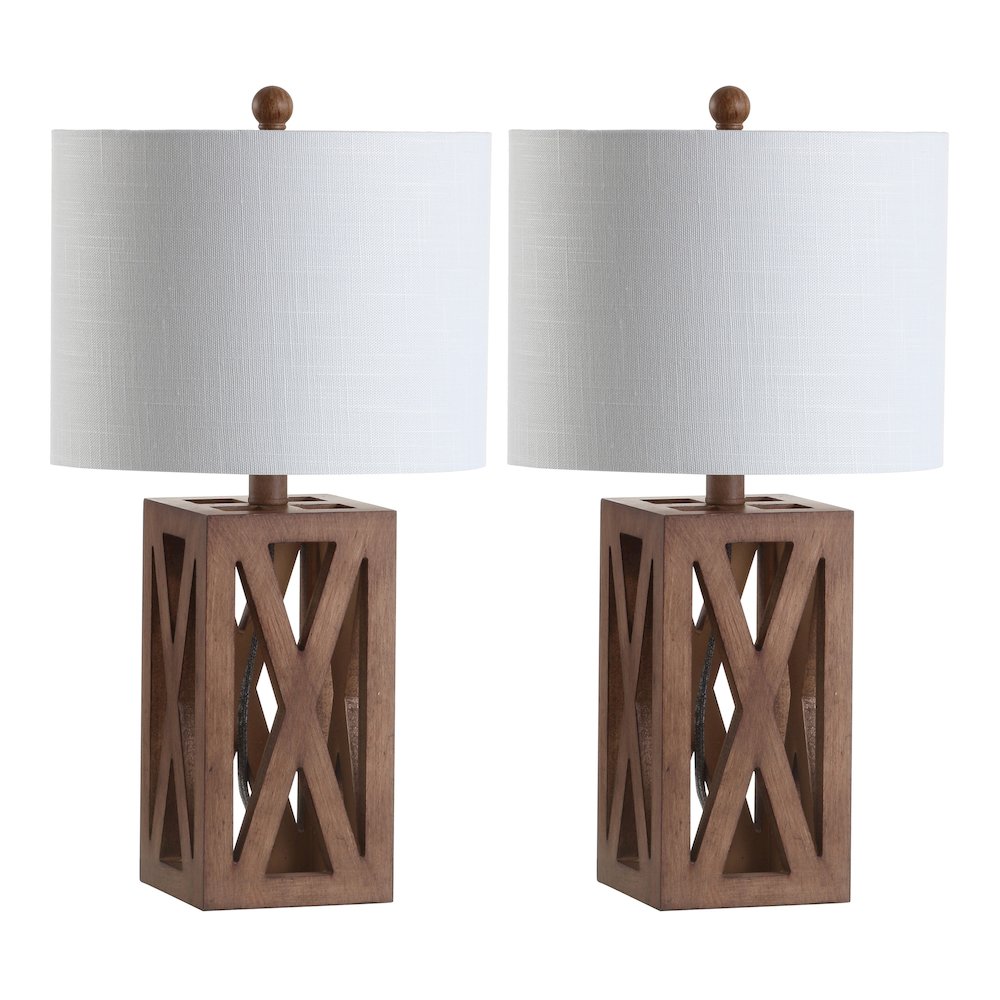Stewart Farmhouse Wood Led Table Lamp. Picture 2