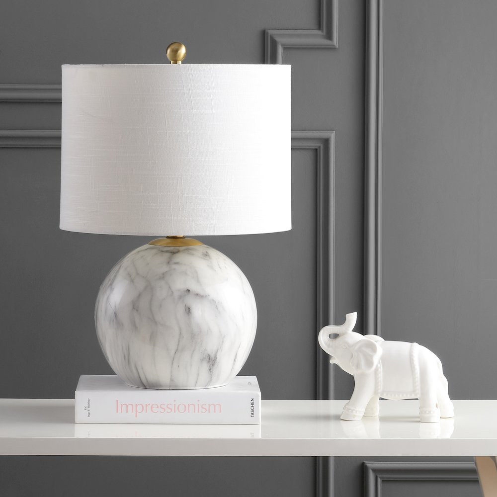 Luna Faux Marble Resin Led Table Lamp. Picture 6