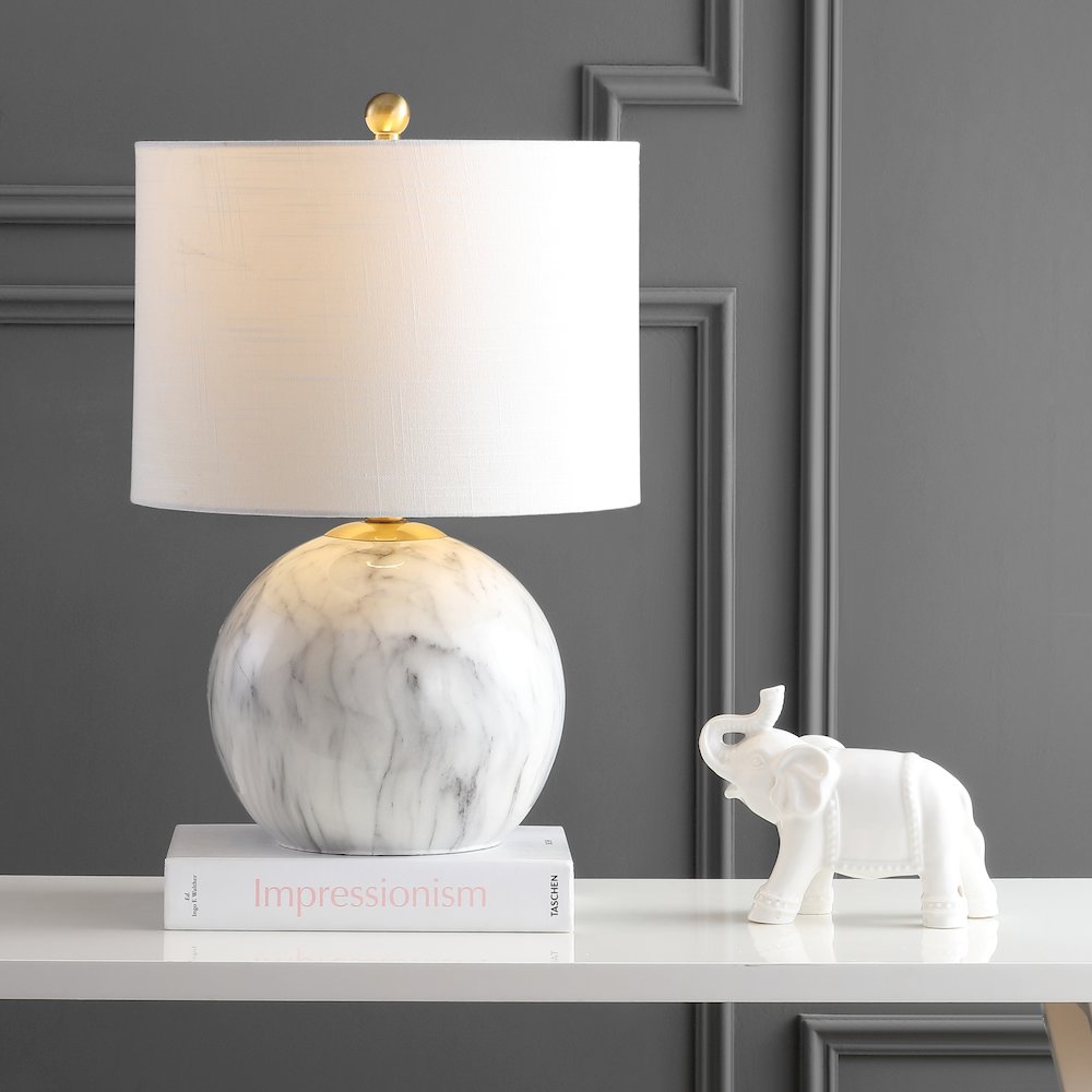 Luna Faux Marble Resin Led Table Lamp. Picture 5