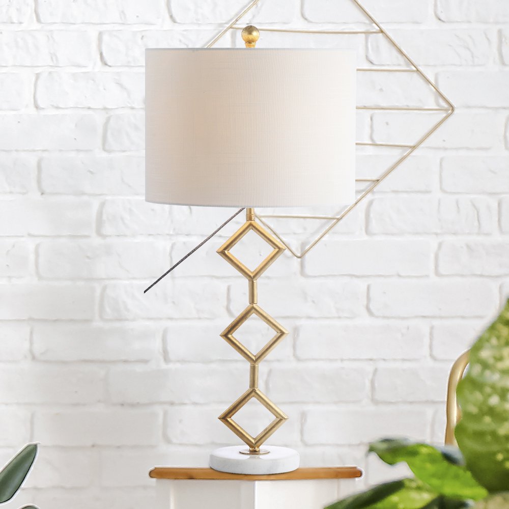 Diamante Modern Gilt Metal With Marble Base Led Table Lamp. Picture 7