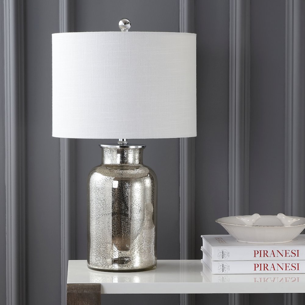 Emilia Trellis Pattern Glass Led Table Lamp. Picture 6